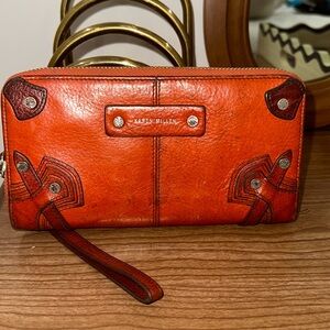 Karen Millen timeless orange clutch